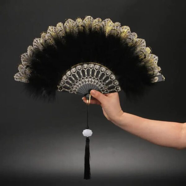 Eventail pliable semi-plumé – Image 2