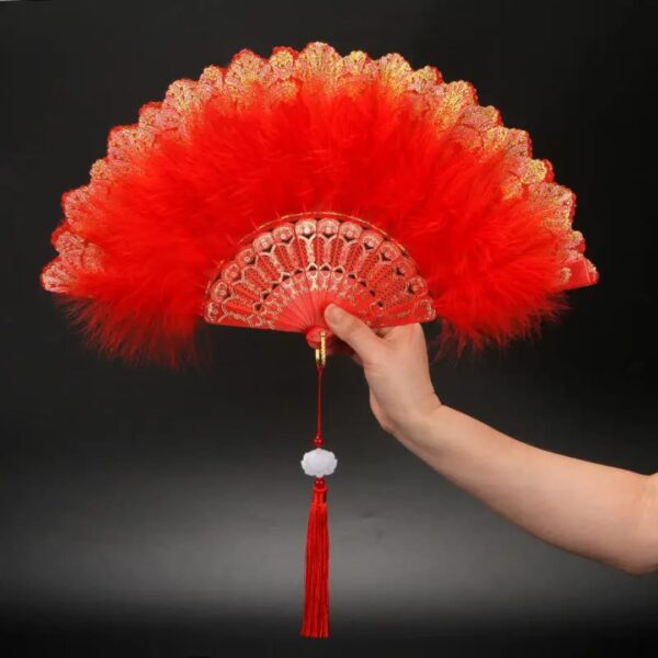 Eventail pliable semi-plumé – Image 4