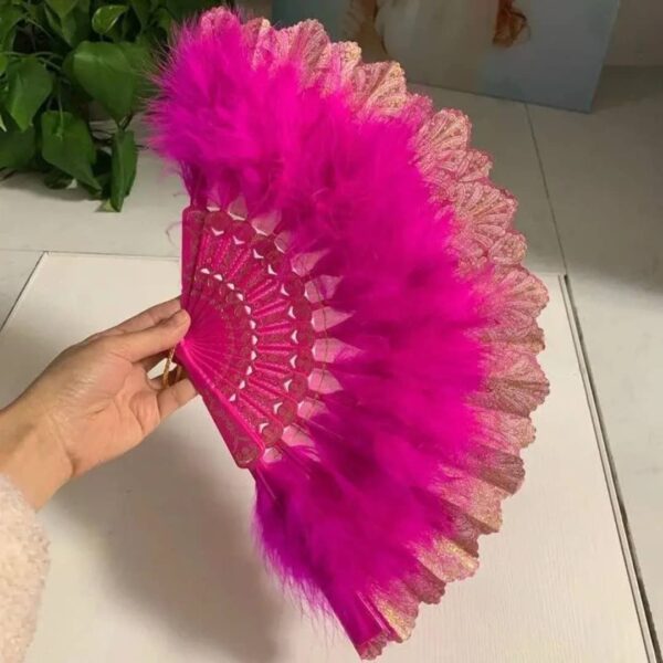 Eventail pliable semi-plumé – Image 5